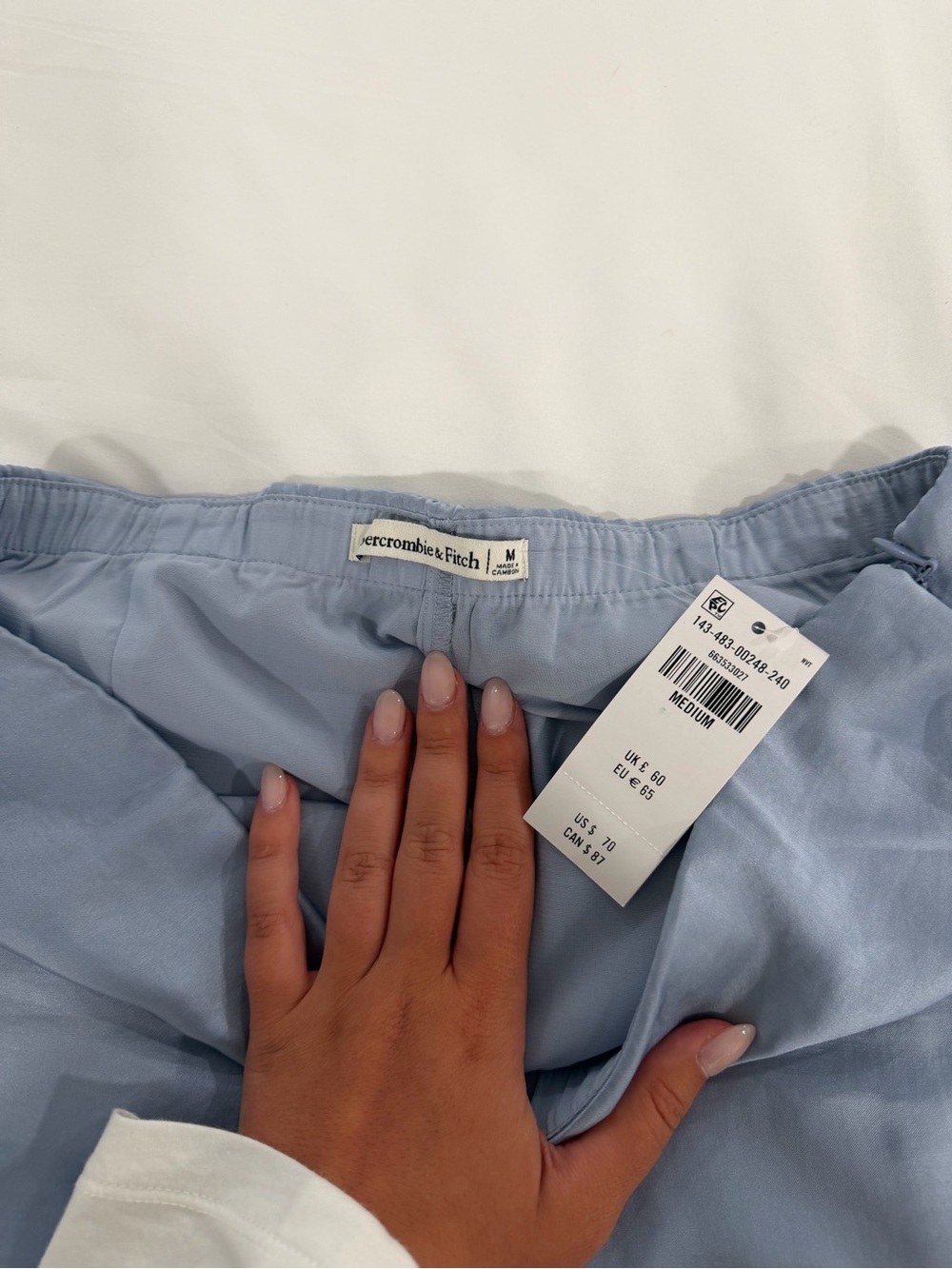 Abercrombie & Fitch Pale Blue Elastic Waist Shorts